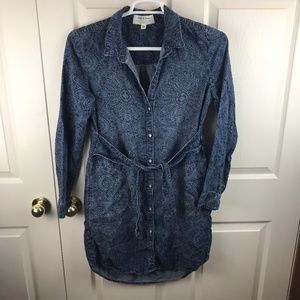 Cloth & Stone Anthropologie Ikat Tie Dress Blue